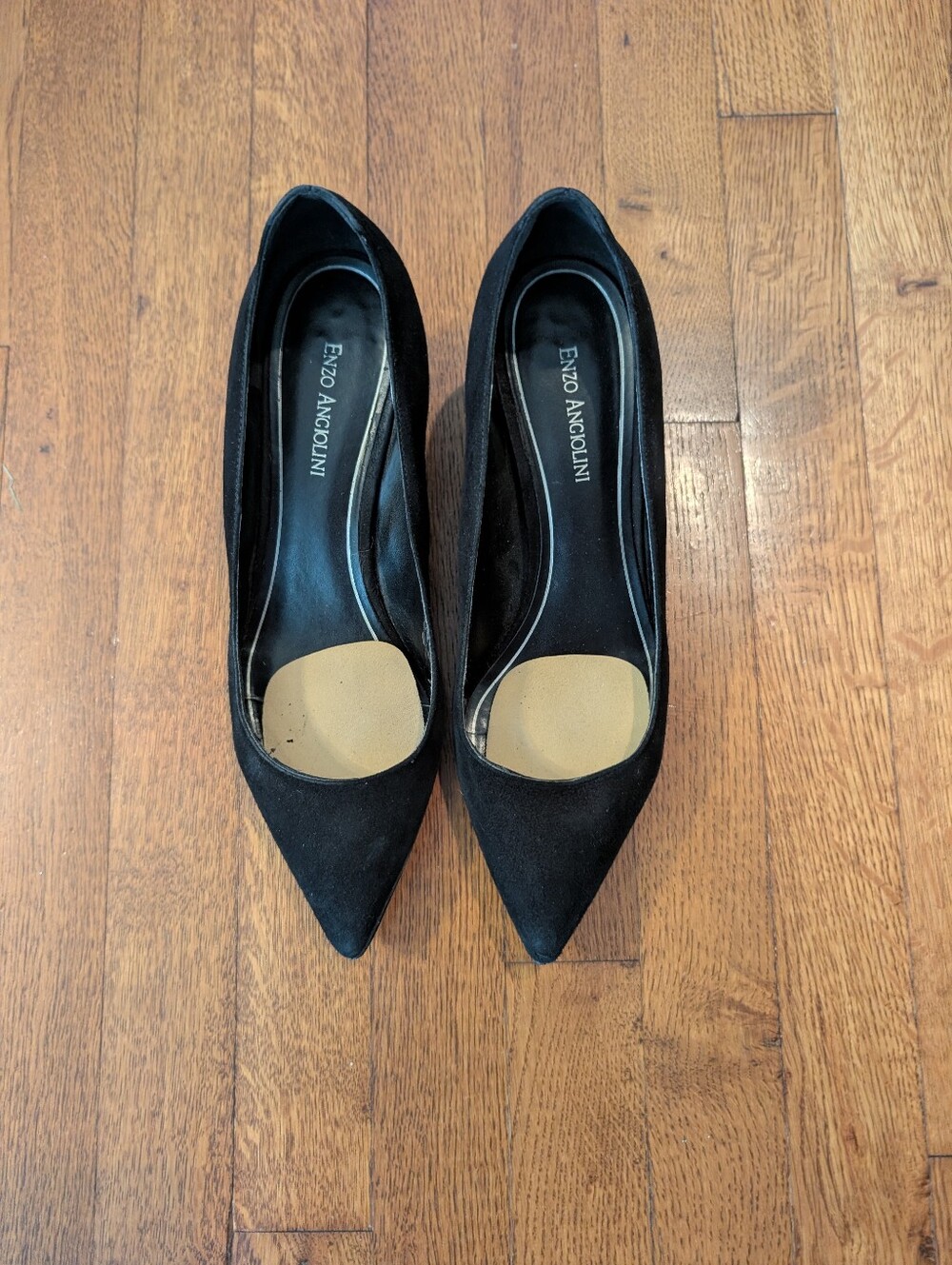 Enzo Angiolini Black Pointed Suede Pumps